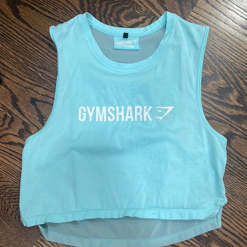 Gymshark Aqua Crop sheer back top tank small